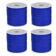 4 Rolls 50m/1968inch Silky Satin Cord Nylon String 0.8 Mm Chinese Knotting Cord, Nylon Beading Thread For Bracelets, Necklaces, Wind Chime, Macrame Crafts, Drawstring Bags, Multicolor Beading String(Random P)