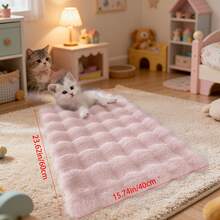 1 Stück cremefarbene Kunstfell-Plüsch-Haustier-Matte, dekorative Bodenauflage, Kissen/Langflor/Superweiches/Warmes/Ganzjahres/Haustierfreundliches/Süßes Tier Schlafkissen/Haustier-Bett-Deko, Haustier-Zubehör, Innen-Haustier-Accessoires, Mode-Haustier-Accessoires/Maschinenwaschbar/Tier-Kissen/Für Haustierbesitzer/Kleine Haustiere/Wohndekoration/Herbst-/Winterdekor-Grundausstattung