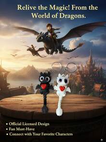 How to Train Your Dragon 1/2 Stücke 3D gedruckter Schlüsselanhänger Drache süßer Anhänger Schlüsselanhänger Paar schwarz-weiße Version; Tasche Anhänger, unisex Party Geschenk, lustiges Design, zarte Textur, handgefertigt, exquisites Geschenk, Schlüsselanhänger Nacht Bremse Zahnlos süß kreativ Paar Schultasche Anhänger, Auto Dekoration Anhänger, schwarz-weiß dekorativer Cartoon Tasche Anhänger, Schulanfang Saison Geschenk, Geburtstag, Halloween, Weihnachtsgeschenk