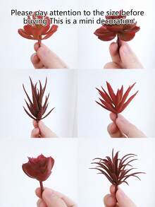 6 Stücke künstliche Plastik Sukkulenten Pflanzen & Töpfe DIY Deko, Hotel/Heim Garten Plastik Sukkulenten Dekoration, farbbeständige Plastik Sukkulenten DIY Grünpflanzendekoration