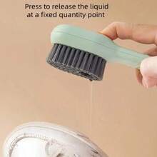 1pc-Soft Bristled Liquid Laundry Brush For Home Shoe Brushing, Shoe Board Brushing, Multifunctional Laundry Cleaning Without Damaging Shoes Artifact Brush, Multifunctional Washable Shoe And Clothing Brush, With Soft Bristles, Built-In Soap Dispenser And Strong Seal - Multicolor - View 12
