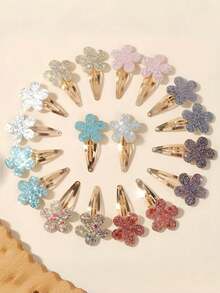 24个/套闪亮星星发夹，精心制作，缀以闪耀亮片，在阳光下熠熠生辉。耐用的金色发夹可轻松固定头发，无论是甜美公主风还是休闲日常造型，都能完美搭配，为您的发型增添活力与浪漫气息，是年轻女孩的理想配饰。 （关键词：发夹、发卡、发夹、女士发饰、头饰、发卡） - 彩色 - 查看 2