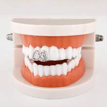 1 件独特的小众空心金属美元符号嘻哈牙齿首饰，时尚派对节日配饰，男女通用