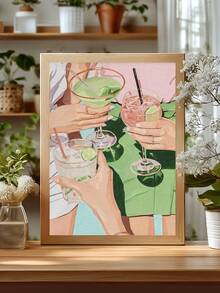 1 buc Postere vintage pentru cocktailuri, Artă murală pe pânză de bar Postere pentru cocktailuri cu lămâie, Artă murală pe pânză cu tocuri înalte colorate Decor dormitor, Decor living, Decor birou, Decor perete sufragerie, Decor cămin, Artă murală, Decor perete, Decor casă, Decor cameră, Artă murală pe pânză, Postere, Artă murală cu ramă, Ramă opțională