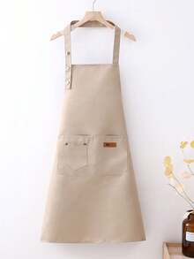1 pieza Delantal de tela con diseño de peinado de salón con tirantes ajustables y bolsillos dobles, uniforme de trabajo para chef, restaurante de barbacoa, bar, cafetería, salón de uñas - Multicolor - Ver 9