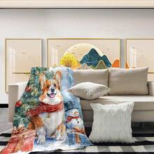 Nowy świąteczny koc flanelowy z nadrukiem cyfrowym dla futrzanego przyjaciela – miękki, ciepły i wielofunkcyjny na sofę, do biura, łóżka, na kemping i w podróż – uniwersalny prezent na każdą porę roku