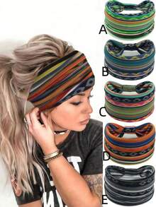1/2/3/5 Stück Boho-Stil Yoga Sport Elastisches Stirnband, schweißabsorbierend, weiches elastisches Stirnband als Haaraccessoire, Herbst Accessoire für Frauen, Herbst Stirnband, Bandanas für Frauen
