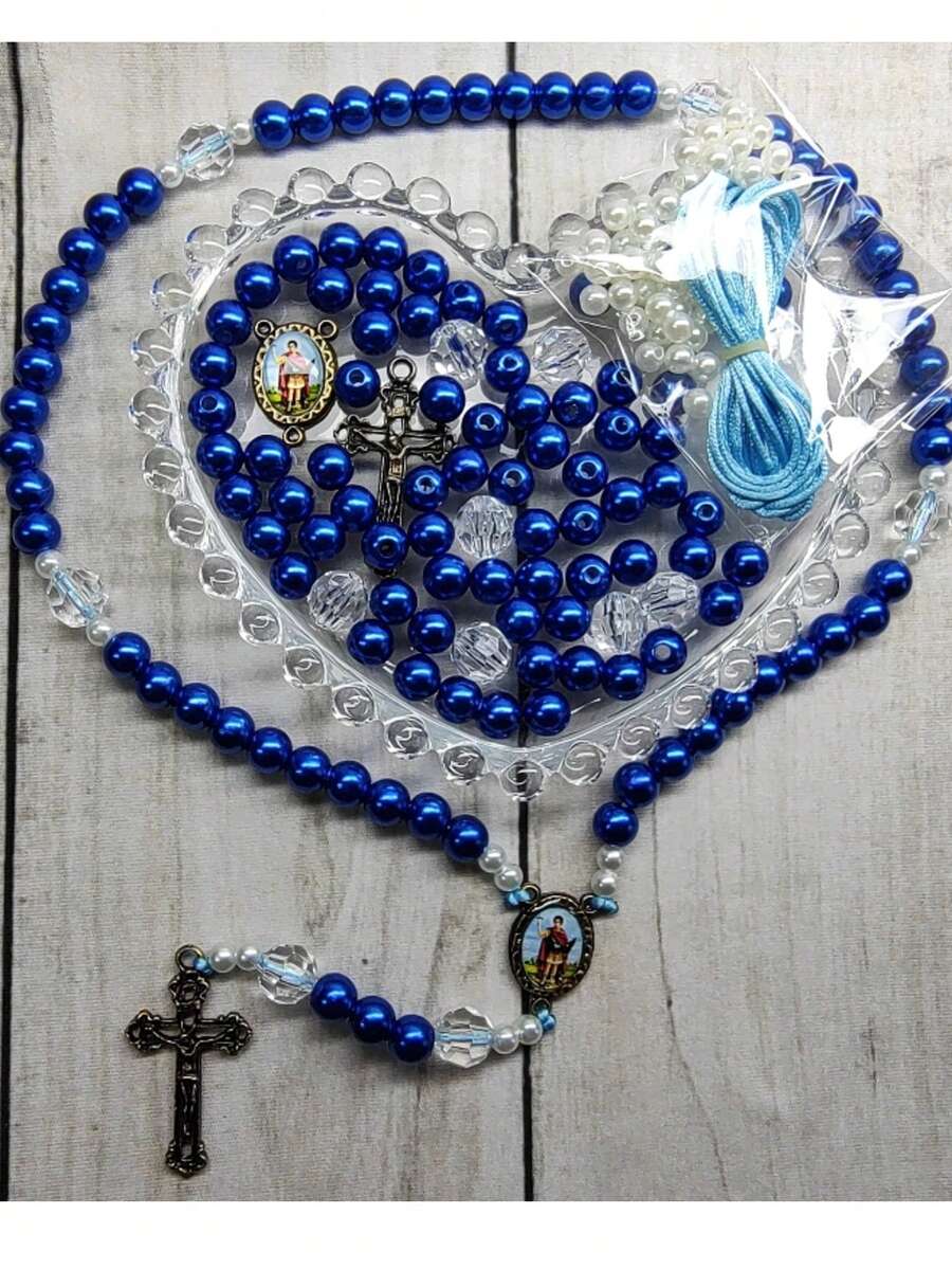 Alice's affection Rosary Assembly Kit With Casting And Resin For Adults, Jewelry, And Religious Items - Royal Blue - View 1