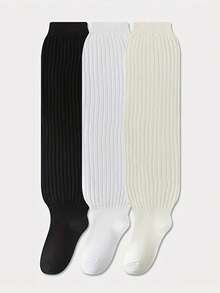 2/1 双可爱日式阔腿袜，百搭又显气质。女士竖条纹长袜，叠穿款，应季保暖睡眠袜，理想的圣诞新年礼物，温暖居家睡眠袜，寒冷天气必备单品，袜子收藏家的必备单品。可手洗或干洗。纯色。及膝针织拖鞋袜，舒适地穿在地板上。 - 彩色 - 查看 2