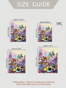 WB 1 Stück ungerahmtes Poster, Retro-Muster der Powerpuff Girls Heimdekoration Leinwand, Wanddekoration, Leinwand-Heimdekoration, schimmerndes Poster, Leinwand mit afrikanischer Frau, Leinwandkunst