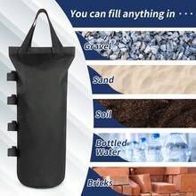 4 bolsas de peso negro resistentes con correas seguras, sacos de para sombrillas al aire libre, bolsas de peso portátiles para carpa, sacos de para patas de carpa, adecuados para carpa, cenador y pérgola de exterior