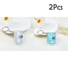 16pcs 1-Inch Glitter White Mini Photo Album Keychain, Minimalist & Elegant Student ID/Card Holder Photo Album - Clear - View 22