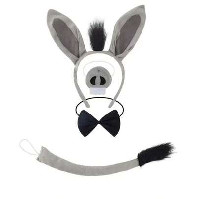 Set de 1/2/3/4 piezas de diadema de burro para fiesta, actuación en el escenario, banquete, accesorio de cabeza de animal personalizado de moda, accesorios de disfraz de Halloween, adecuado para juego de roles y fiestas