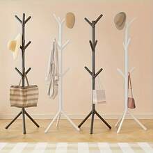 6/9 Pcs Minimalist Wall-Mounted Coat Rack, Tree Branch Style Freestanding Clothes And Hat Rack, Easy-To-Use Independent Hanger - High Stability Portable Storage Rack, Adjustable Height, Plastic Material, Elegant And Practical Branching Design, Suitable For Bedroom Clothing Storage, Suitable For Home, Dorm, Bedroom And Foyer Storage | Modern Style. Suitable For Hanging Clothes, Hats And Bags, Living Room, Bedroom, Home Office - Multicolor - View 2