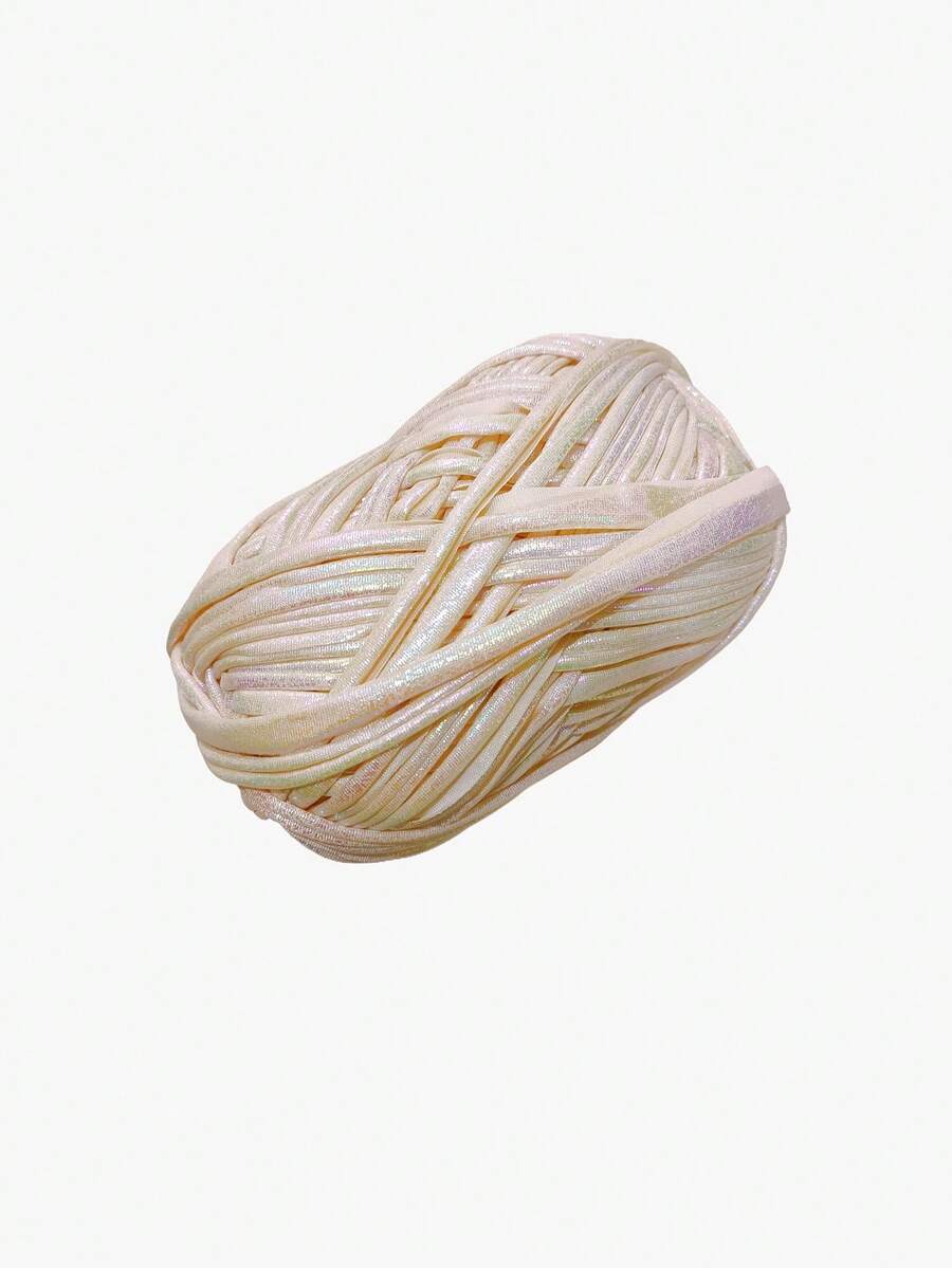 1pc Colorful Beige DIY Metallic Luminous Faux Leather Soft Braided Cloth Ribbon Thread For Handmade Bags, Toys & Crafts - Beige - View 1