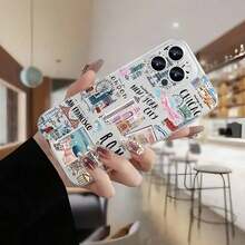 Fashionable Travel 1pc Minimalist Transparent Anti-Drop Protection Phone Case With Castle & English Text Graphic, Compatible With IPhone 17 Pro Max,16 Pro Max, 15, 14 Plus, 13, 12, 11, And Series Waterproof Shockproof Scratch Resistant,Gift,Boyfriend,Girlfriend - 款式1 (1PC) - 查看 2