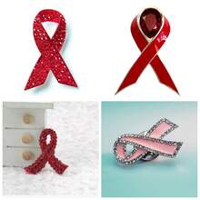 Strass-Kristall-Diamant-Schleifenbrosche, Brustkrebsbewusstseins-Anstecknadel, Weihnachtsgeschenk