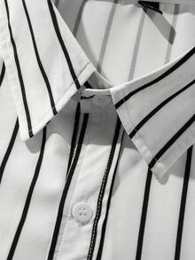 Camicia casual a maniche lunghe con righe "Old Money" da uomo, autunnale