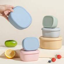 Hộp đựng cơm hình bầu dục nhỏ có nắp, chịu nhiệt, thích hợp cho nhân viên văn phòng - Nhiều màu - Xem 4