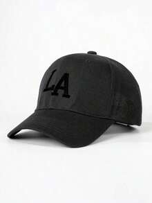 1pc Embroidered LA Baseball Cap, Adjustable Brim Outdoor Sun-Protective Casual Hat, Suitable For Spring, Autumn, Travel, Beach For Men, Y2K Style - 深綠色 2 - 查看 6