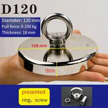 1pc Super Strong Magnetic Retrieval Hook, High Magnetic Force For Underwater Treasure Hunting, Ultra-Durable, Non-Slip Silicone Coated, Suitable For Bathroom Drain Jewelry Retrieval, Kitchen Sink Utensil Pickup, Car Seat Crevice Phone Retrieval, Outdoor Pond Key Fishing, 10m Random Color Extension Cord, IP68 Waterproof & Rust-Proof - Silver - View 12