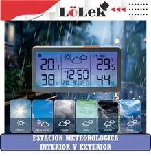 LoLek Estación meteorológica digital con sensor exterior inalámbrico indicador de temperatura y humedad interior y exterior con reloj calendario alarma e iconos de previsión meteorológica Regalolek