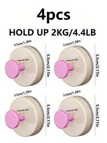 1 cái/2 cái/4 cái Móc cửa hút, keo dính chịu lực mạnh, không cần khoan lỗ, đặt chìa khóa ở lối vào, đặt đồ tạo tác, đặt mũ và dán đồ vật - Nhiều màu - Xem 18