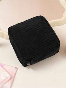 Sanitary Pad Storage Bag, Corduroy Sanitary Pad Storage Bag, Multi-Functional Storage Bag, Portable Storage Bag, Makeup & Lipstick Bag, Large Capacity To Store Sanitary Pads, Tampons, Stationery, Coins, Pencils, Cash, Cosmetics, Essential For Women, Helpful Companion For Outings - Multicolor - View 12