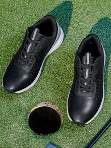 Neue Herren Golfschuhe, bequeme Leder Golf Trainingsschuhe, hochwertige Outdoor Golfschuhe für Herren Einfarbig