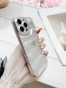 1pc Cute Bread Design DIY Mobile Phone Case, Heart-Shaped Macaron Colors, Compatible With Samsung Galaxy S25, S24, S24 Plus/S24+, S24 Ultra, S24 FE, S20, S21, S22, S23 And 11/11 Pro/11 Pro Max, 12/12 Pro/12 Pro Max, 13/13 Pro/13 Pro Max, 14/14 Pro/14 Pro Max, 15/15 Pro/15 Pro Max, 16 - Silver - View 3