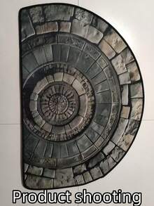 1pc Semi-Circle Faux Wood Grain Doormat, Durable Non-Slip Bottom, Doormat, Small Rug, Welcome Mat, Carpet, Floor Mat, Outdoor Doormat, Kitchen Rug, Home Decor, Front Door Mat, Area Small Rug, Outdoor Mat, Home Decor