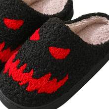 Cozy Plush Halloween Pumpkin Slippers, Non-Slip Fluffy Design - Style a - View 6