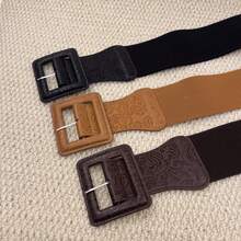 Cravure 派对女士时尚方形扣连衣裙，配 PU 腰带，适合日常穿着万圣节夏季、学校秋季、秋季、万圣节 - 銀色 - 查看 7