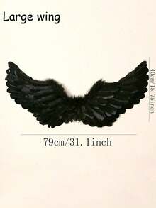 1 Stück Engelflügel Requisite für Halloween, Feder Partydekoration, geeignet für Party, Hochzeit, Bühnenaufführung, Feiertags-Dekoration, Weihnachtskostüm