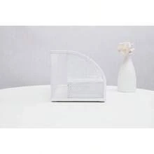 Organizador de escritorio de malla con compartimentos+ cajnorganizador de escritorio para caramelosbolgrafos, organizador multifuncional Blanco - Blanco - Ver 9