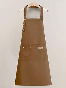 1 pieza Delantal de tela con diseño de peinado de salón con tirantes ajustables y bolsillos dobles, uniforme de trabajo para chef, restaurante de barbacoa, bar, cafetería, salón de uñas - Multicolor - Ver 3