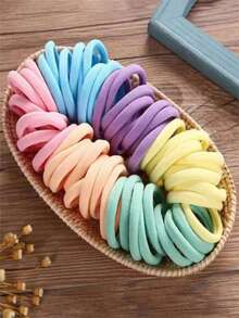 200/100/50/20/10pcs Multi-Color Basic Headband With High Elasticity And No Damage To Hair, Randomly Mixed Color Rubber Band, Fashionable, Versatile, High-End, Elegant Temperament, Simple And Minimalist Hair Rope, Bathroom Hair Accessory. Suitable For Daily Outings, Leisure Parties, Commuting, Beach Vacations, Washing Face, Bathing, Makeup, Tying Hair, Makeup, Matching Clothes, And Using Accessories ,Ponytail Holders ,Hair Elastics ,Hair Rubber Bands ,Scrunchies ,Elastic Hair Tie