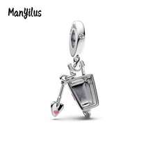 Manyilus Manyilus Original 925 Sterling Silber Anhänger Charms: Strandtraum Kokosnuss Charm, Herz Schloss & Schlüssel Liebe Charm, Silber Stern Mokka Topf Charm, Gold Herz & Silber Traum Charm, Herz Schloss & Geheimer Schlüssel Charm, Süßes Herz Gabelstapler Charm, Rotes Herz Dekor.