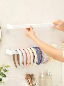 1 件/2 件发夹和头带收纳架，无需钻孔 - 白色 - 查看 3