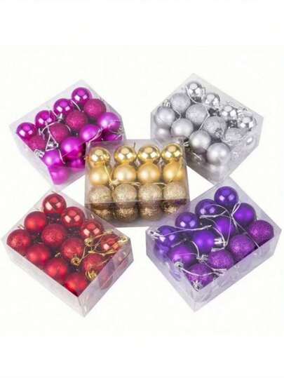 24 Pcs Christmas Ball Christmas Tree Decoration Glitter Matte Glitter Balls 8 Each Mixed Plastic Christmas Ball Small Ornaments, Christmas Ball Ornaments, Home Christmas Tree Decoration Balls, Party Decoration Pendant Balls, Dance Atmosphere Decoration Balls, Door Hanging Window Decoration Pendant Balls, Suitable For Holiday Scene Decoration And Room Party Decoration, Holiday Decorations, Best Choice For Christmas Home Decor Christmas Decorations Room Decor Winter Christmas Decorations Home Christmas Gifts Christmas Decor