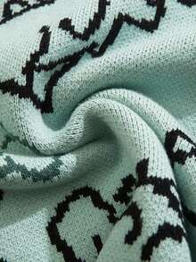 ANDREILEE 男士长袖恐龙图案毛衣 - 薄荷綠 - 查看 7