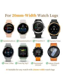 18mm 20mm 22mm Metal Band Compatible With Garmin Smartwatch, Stainless Steel Mesh Strap For Vivomove 3S/Style/Luxe/Sport/3, Vivoactive 5/6/4/4S/3, Venu 3S/3/2S/2/2 Plus/Sq/Sq 2, Forerunner 35/45/45S/55/245/255/255S/265/265S/645/735XT/745/935/945/945 LTE/965, Fenix 5/5 Plus/6/6 Pro/7 Series, Epix Gen2, Instinct 1/2, Enduro/Enduro 2, Approach S12/S40/S42/S62, Descent Mk1/Mk2/Mk2i/Mk3 Watch Bands For Women Men - Silver - View 7