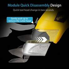 مقص كهربائي SNUOK سعة 2000 مللي أمبير، شفرات من الفولاذ المقاوم للصدأ للأقمشة والورق والجلد، أداة DIY لاسلكية، بطارية ليثيوم أيون 3.7 فولت، شحن عبر USB (لا يشمل محول)، يمكن الاستخدام أثناء الشحن - أصفر - مشاهدة 8
