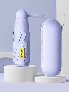 1 Stück kompakter Doppelnutzen-Regenschirm, tragbarer Mini-Sonnenschirm, UV-Schutz leichter Regenschirm