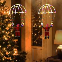 Santa Parachute LED Holiday Lights - USB-Powered With Remote, 8 Modes, Indoor/Outdoor Applicable, Perfect Christmas Gift & Ambiance Makerchristmas Decoration XMAS Decor Christmas Tree Gift Decor Thanksgiving Wedding Home Decor Home Decor Fall Decor Autumn Decor Birthday Decorations For Gifts Party Supplies Indoor Outdoor Garden Holiday Festival Decor Halloween Decor Wall Decor Halloween Ornaments