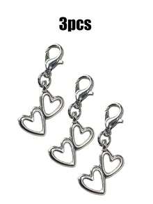 1pc Metal Heart Shaped Spring Zipper Pull, Stainless Steel Key Chain, Cute Bag Charm, Couple Keychain, Bag Accessory, Versatile Seasonal Gift, Y2K