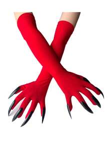 1 chiếc găng tay móng vuốt Halloween, phụ kiện trang phục móng vuốt đen, găng tay móng vuốt dài kinh dị, phụ kiện cosplay Halloween, găng tay móng vuốt mùa hè - Móng tay dài - Xem 5