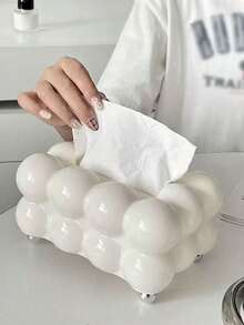 1 Stück stilvoller und niedlicher kugelförmiger Kunststoff Taschentuchbox, geeignet für das Wohnzimmer als hochwertige und luxuriöse Teetischschmuckserviette für den Heimgebrauch, Heimartikel, Tisch, Heimdekoration, Heimorganisation und -lagerung, Raumdekoration, Schlafzimmerdekoration, Küchenausstattung, Küchenhelfer, Küchenorganizer