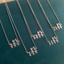 Happy Family Necklace In Stainless Steel - 不銹鋼 - 查看 2