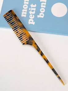 极简主义大理石纹理醋酸纤维长柄尖尾梳，高端豹纹防静电顺发顺发梳，美发套装，美发工具套装，美发工具 - 彩色 - 查看 4